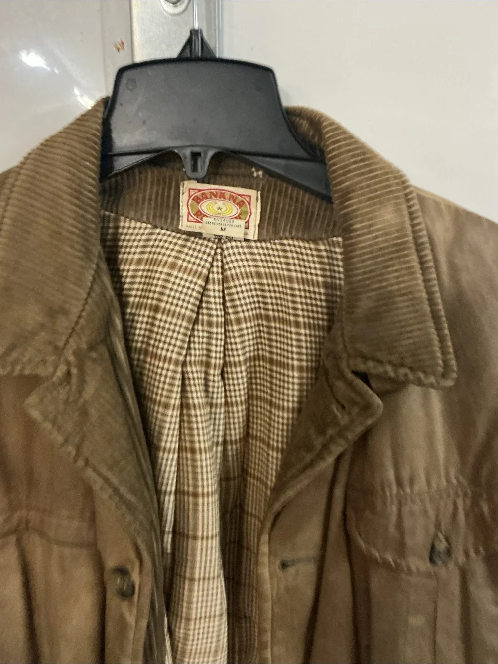 Banana Republic Brown Field Jacket with Corduroy Collar waxed cotton vintage rar